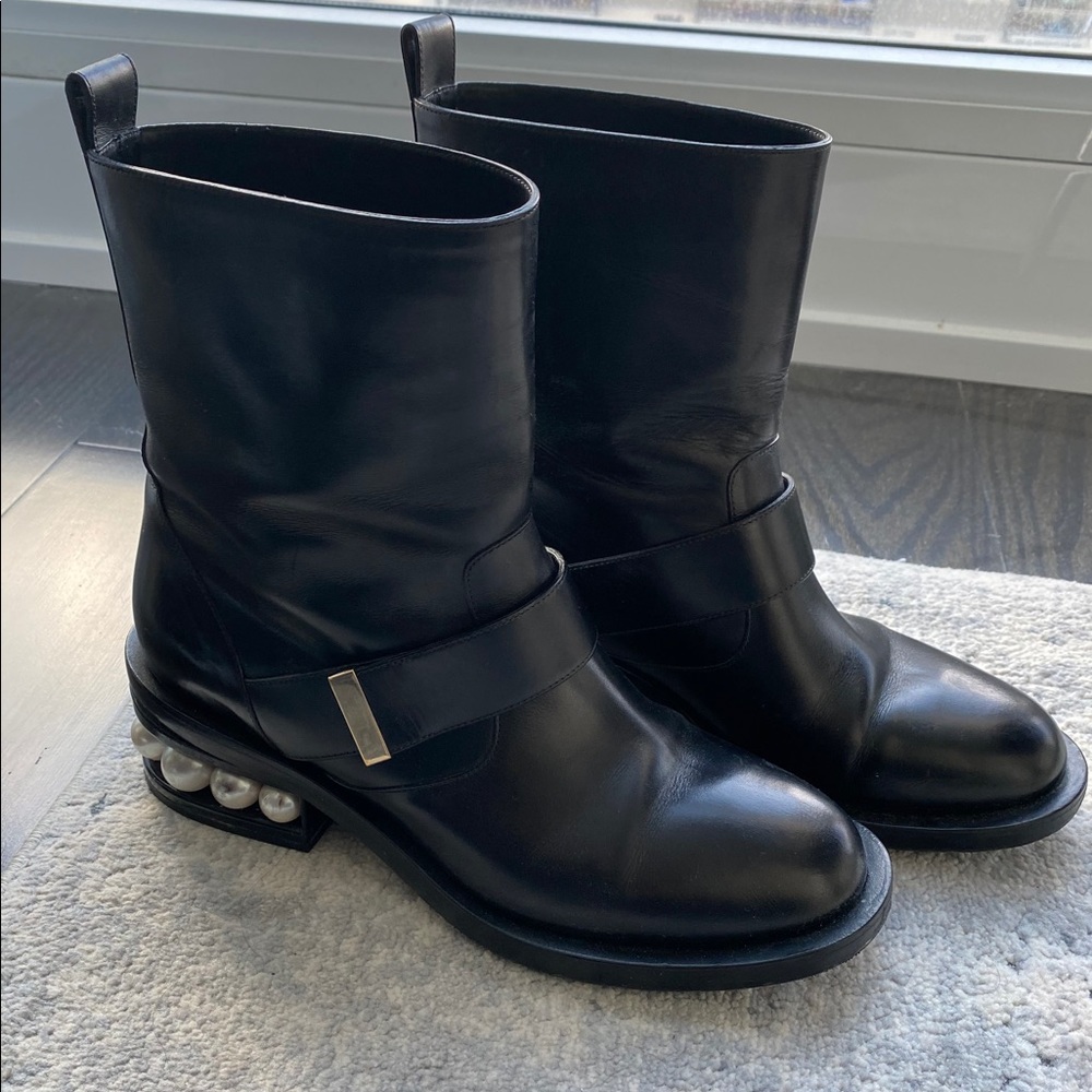 Black Nicholas Kirkwood Casati Biker Boot - Picture 6 of 9